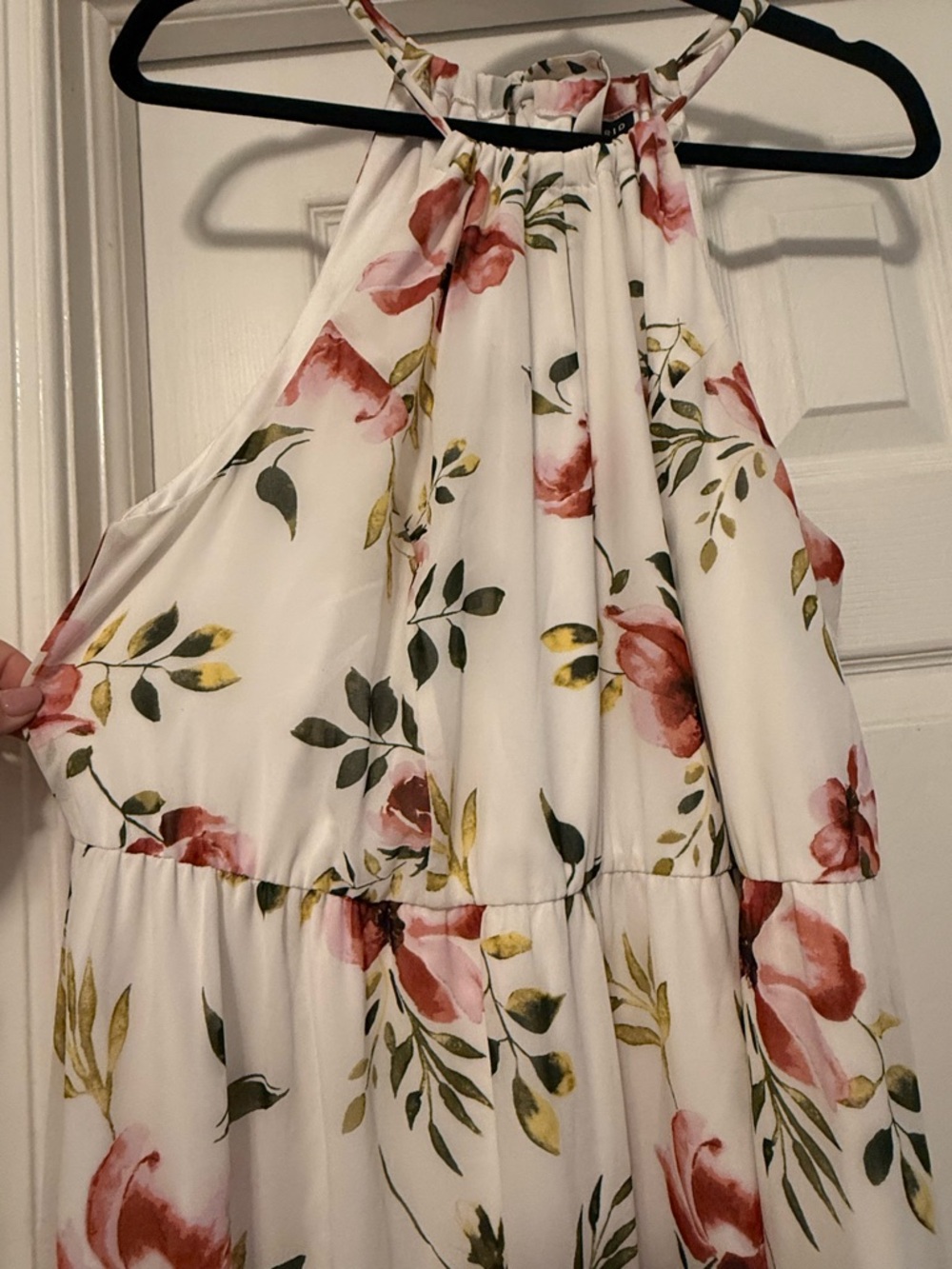 Torrid White Floral Halter Maxi Dress - Picture 2 of 4